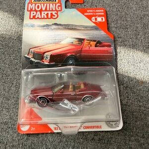 Matchbox Burgundy Convertible Toy Car Moving Parts